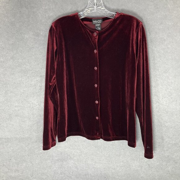 Y2k 90s Inspired Velvet Cardigan Women Sz M Button Up Whimsigoth Witchy‎ - Picture 1 of 8